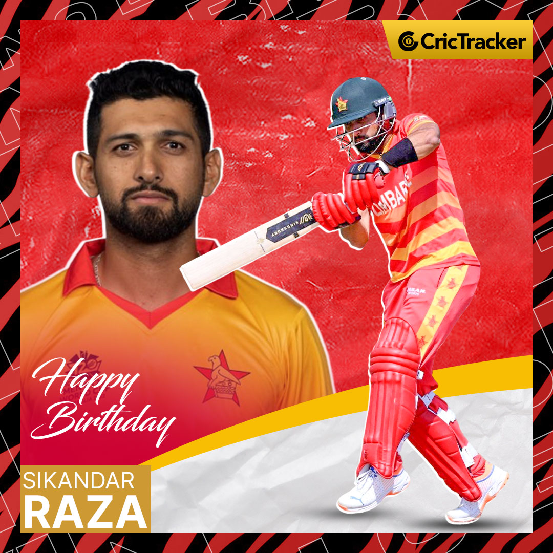 Here's wishing a very happy 37th birthday to Zimbabwe's star all-rounder, Sikandar Raza!🎂🎉

#SikandarRaza #ZimbabweCricket #HappyBirthday #CricTracker