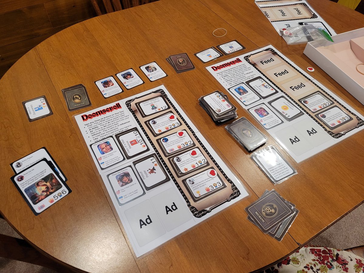 If any middle or high school educators, administrators, librarians, coaches, etc are interested, I'll be looking for student playtesters for Doomscroll, our next card game. Doomscroll helps players understand HOW social media keeps us on our screen to sell ads. DM or reply below!