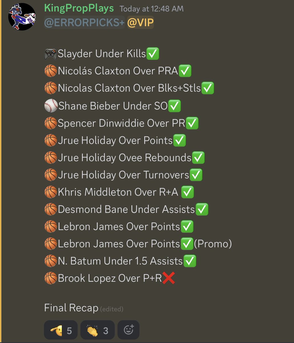 PlayerPropPlay's tweet image. BEEN CASHING THESE LAST FEW DAYS IN @ThanosLeakPicks DISCORD! 74% ON THE MONTH AND 92% 24/26 these past 2 DAY! JOIN THE SERVER AND RECEIVE MODS PLAYS FOR ONLY $5 A MONTH🔥

#PrizePicksNBA #PrizePicks #PlayerProps  #GamblingTwitter #NBAPicks #MLB #MLBPicks #Fliff #UnderdogFantasy