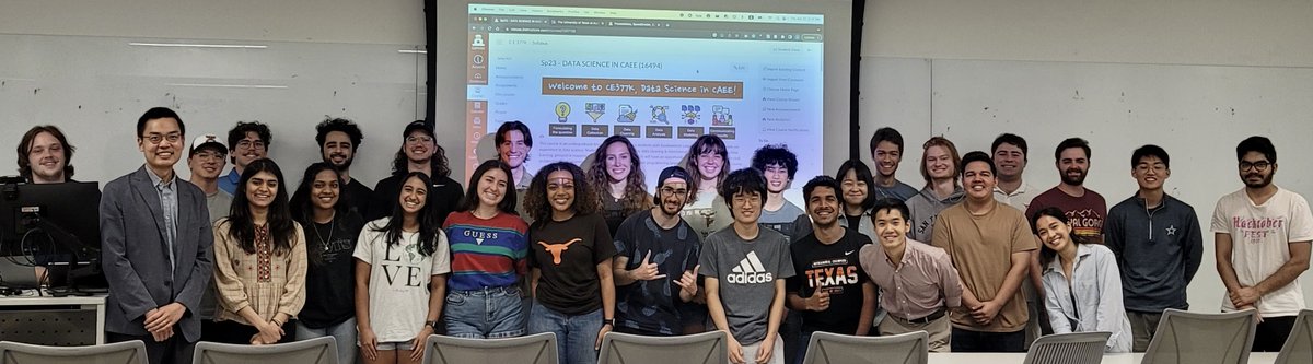I completed teaching my very first course on #DataScience in CAEE @ut_caee! Developing this course was a challenging yet rewarding experience, and I couldn't have done it without the support and enthusiasm of my amazing students. Thank you! @UTAustin