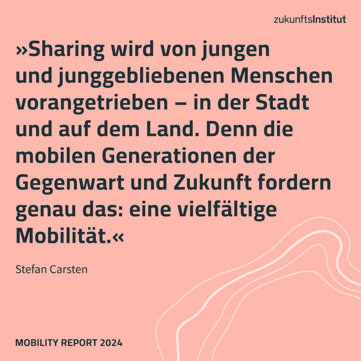 Wie sieht die Mobilität der Zukunft aus und wie erreichen wir diese? Dr. Stefan Carsten erläutert im Mobility Report 2024 Möglichkeiten und neue Perspektiven. #Mobilität #MobilityTrends #Sharing <a href="/StefanCarsten/">Stefan Carsten</a>