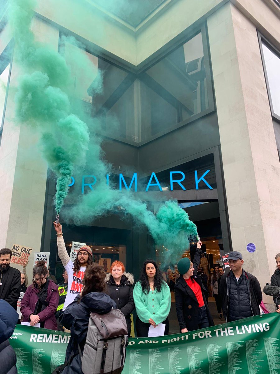 At our final stop at Primark, we read out the names of the 1,138 garment workers who were killed in the Rana Plaza disaster - to ensure their names are never forgotten

#RanaPlazaNeverAgain