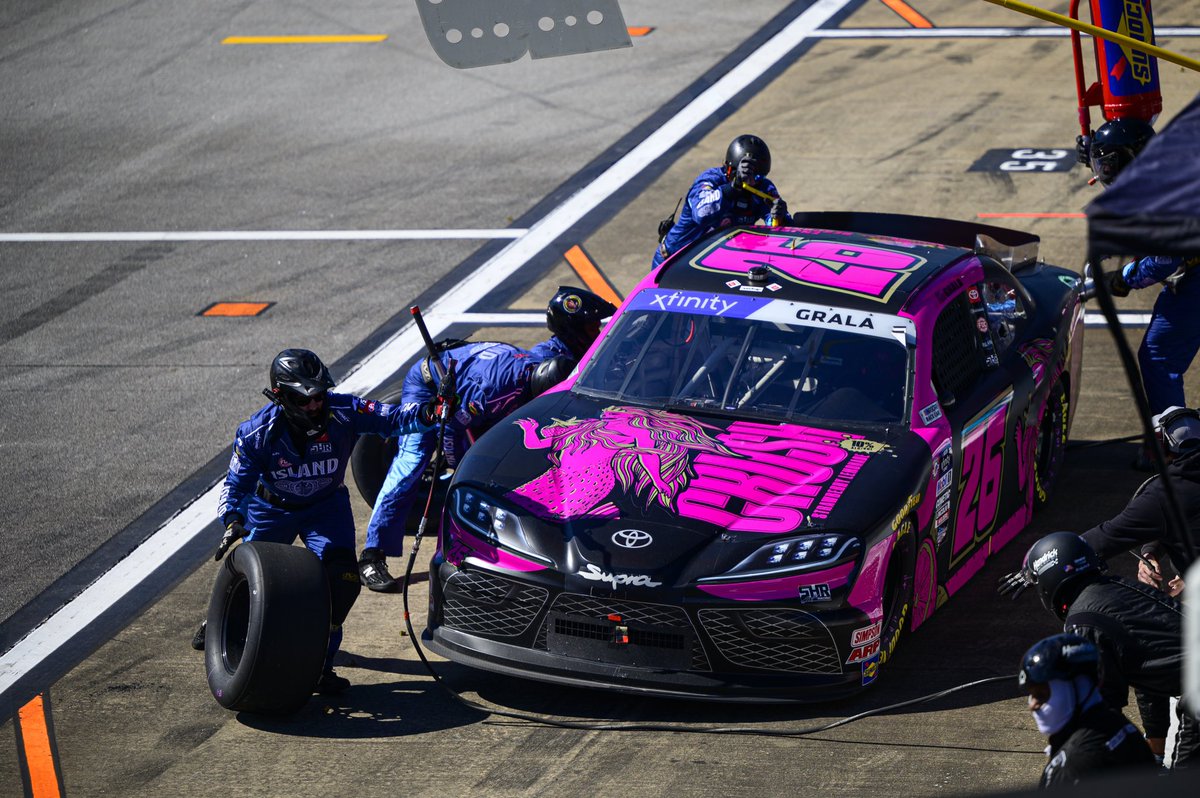 SamHuntRacing's tweet photo. .@KazGrala was in contention for a win at the end until the Big One, even after a rogue tire #CRUSHed the hood. 

Proud of the effort and speed we brought. Let’s rebound at Dover! 

#TeamToyota | #AgPro300 | #GetCRUSHd | #Ontivity https://t.co/T9A60p7S5K