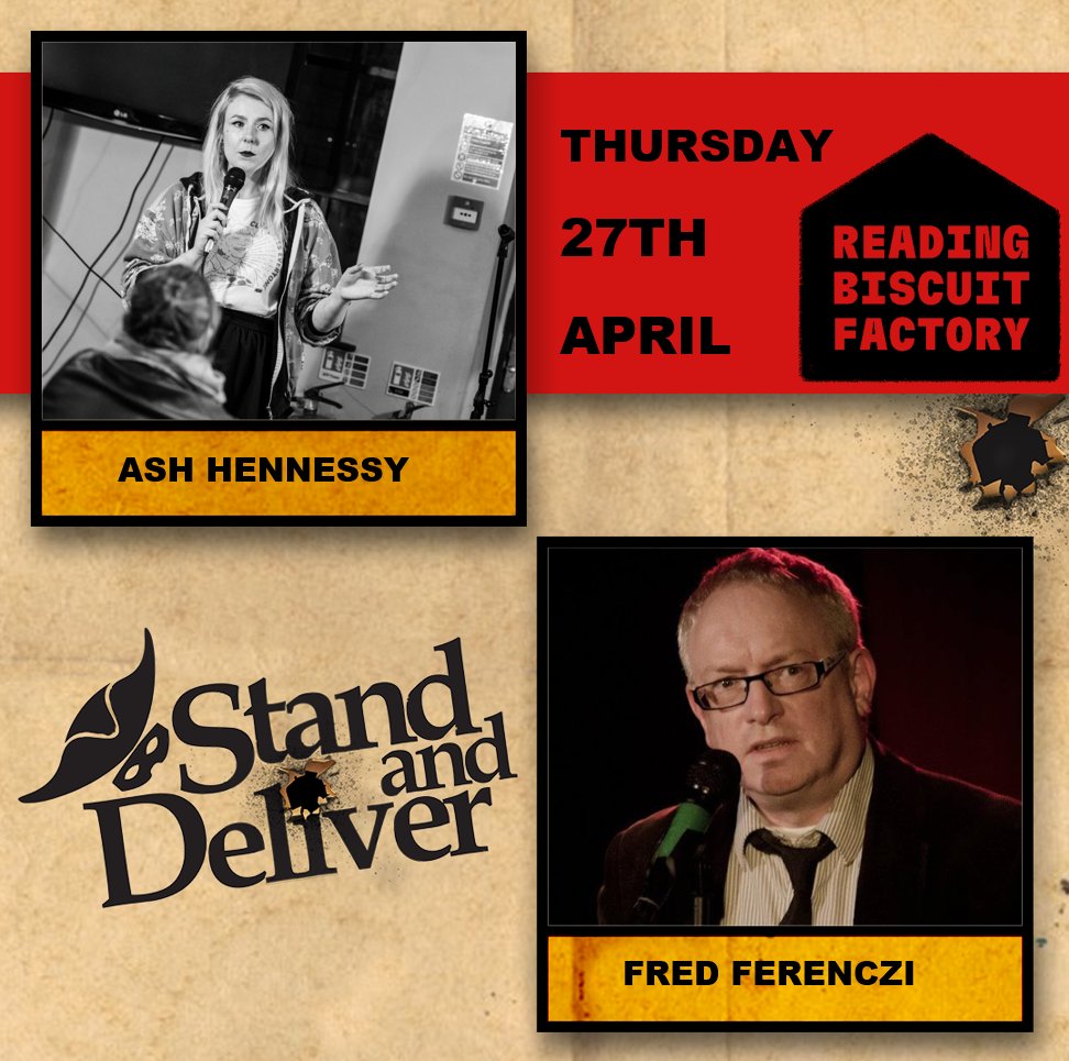 SandDcomedy's tweet photo. Re-introducing your supporting acts for April✨Ash Hennessy✨ AND ✨@FredFerenczi✨

We cannot wait to welcome you back to @Rdng_bsct_fctry for a cracking show this Thursday!🍪

🎟️Book now!⬇️
https://t.co/V14jeZbpbg

#rdg #rdguk #inrdg #comedy #standup https://t.co/jJU4jx3l8K