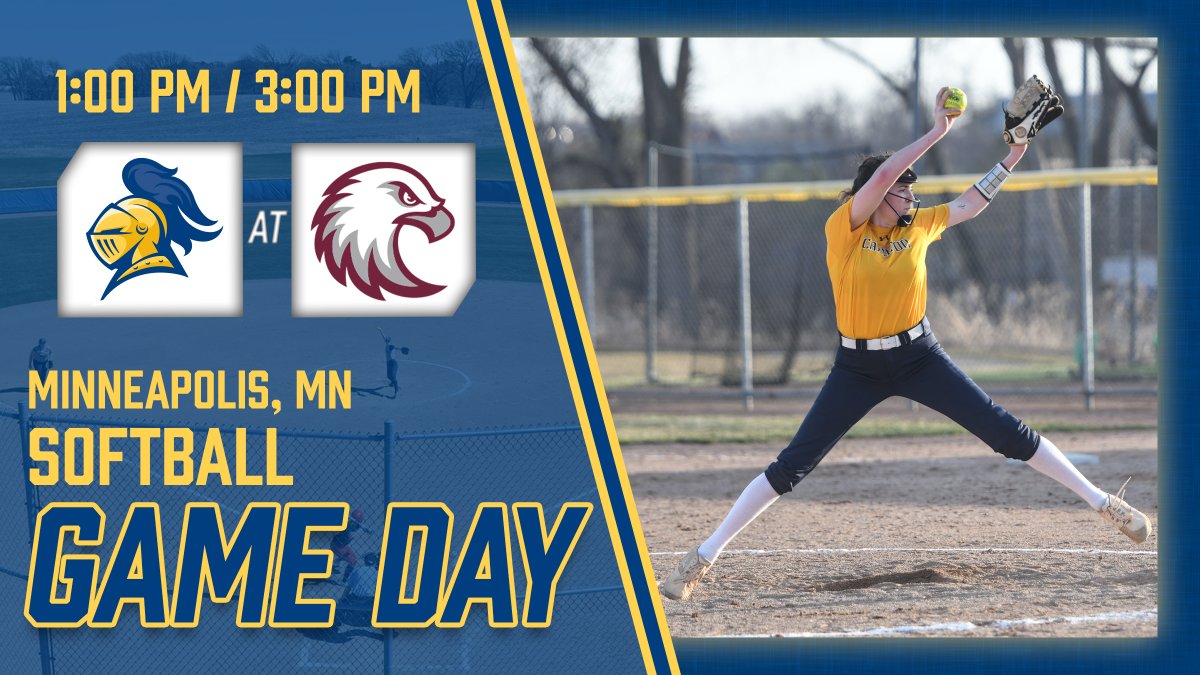 It’s another doubleheader day for @carletonsoftba1 as the Knights head to Minneapolis for a pair of games against Augsburg! Game one is scheduled for 1:00 PM. Live video/stats: ow.ly/Qp7f50NPgyf #d3softball #d3sb