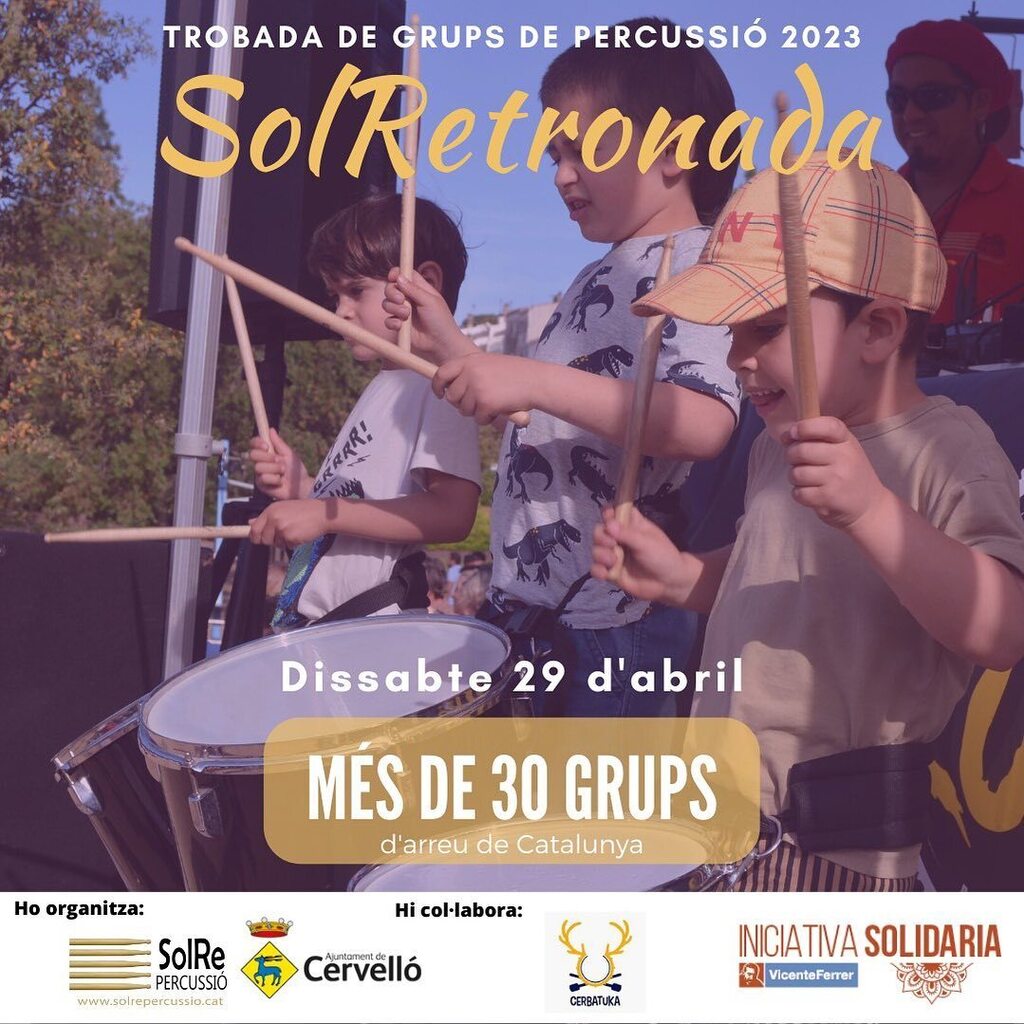 Són els més petitons de la #SolRetronada23, i un any més ens acompanyaran en aquesta festa! Vinguts des de #Montgat els infants de l’Escola Norai!
.
.
.
.
#SolRe #percussió #batucada #escola #escolar #norai #noraimontgat #escolanorai #batucadainfantil #b… instagr.am/p/CrYeR8WtAwg/
