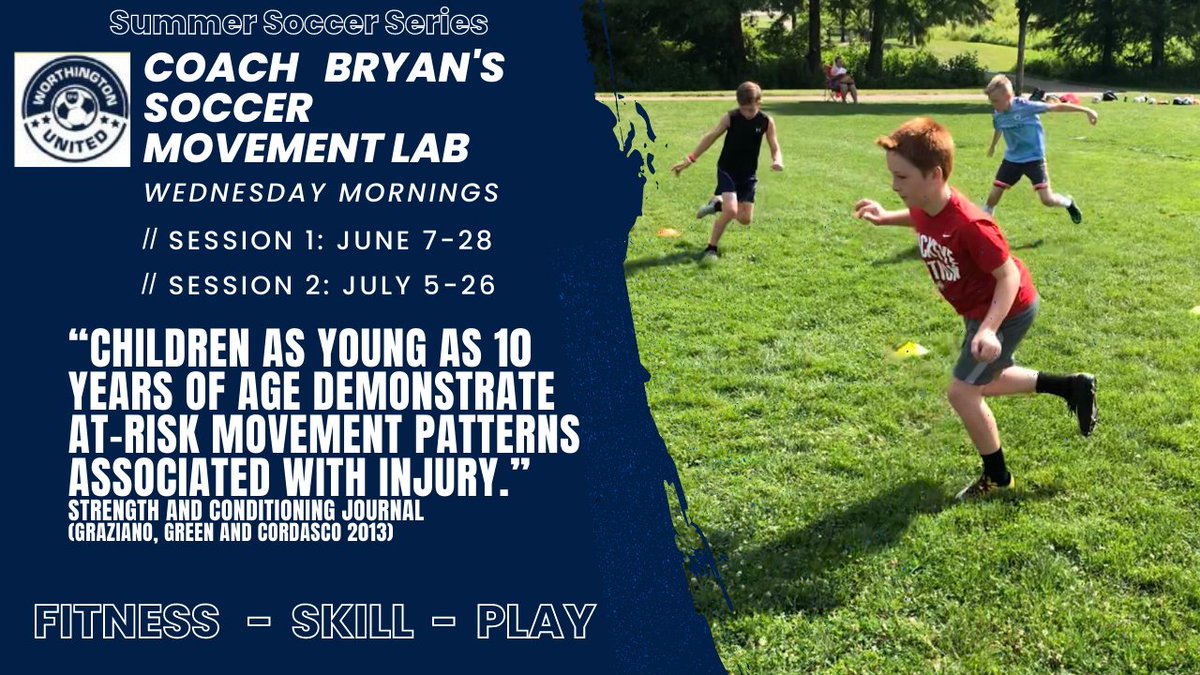 It's never too early to start developing correct patterns!  Grow as an athlete and soccer player with fitness, foot skills, and gameplay!  Sessions for all levels and all ages!  Sign up NOW! wybsports.leagueapps.com/leagues/soccer…