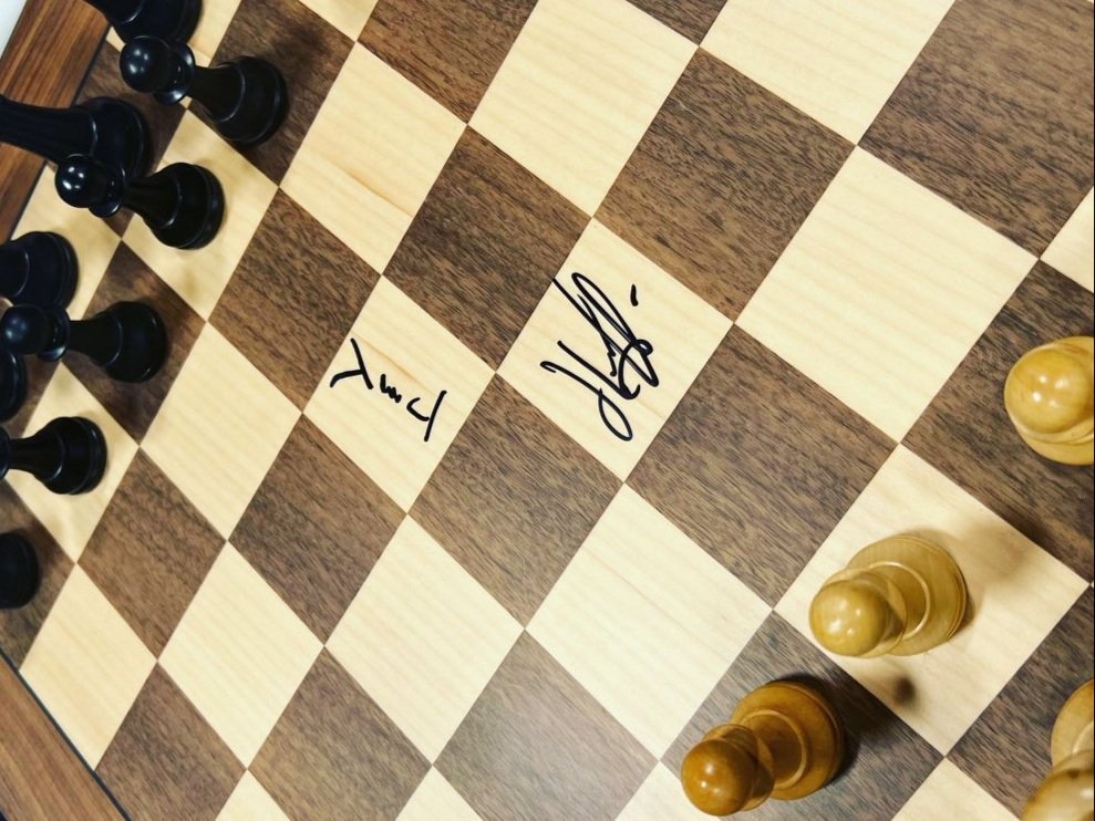 Autographed Chess Board