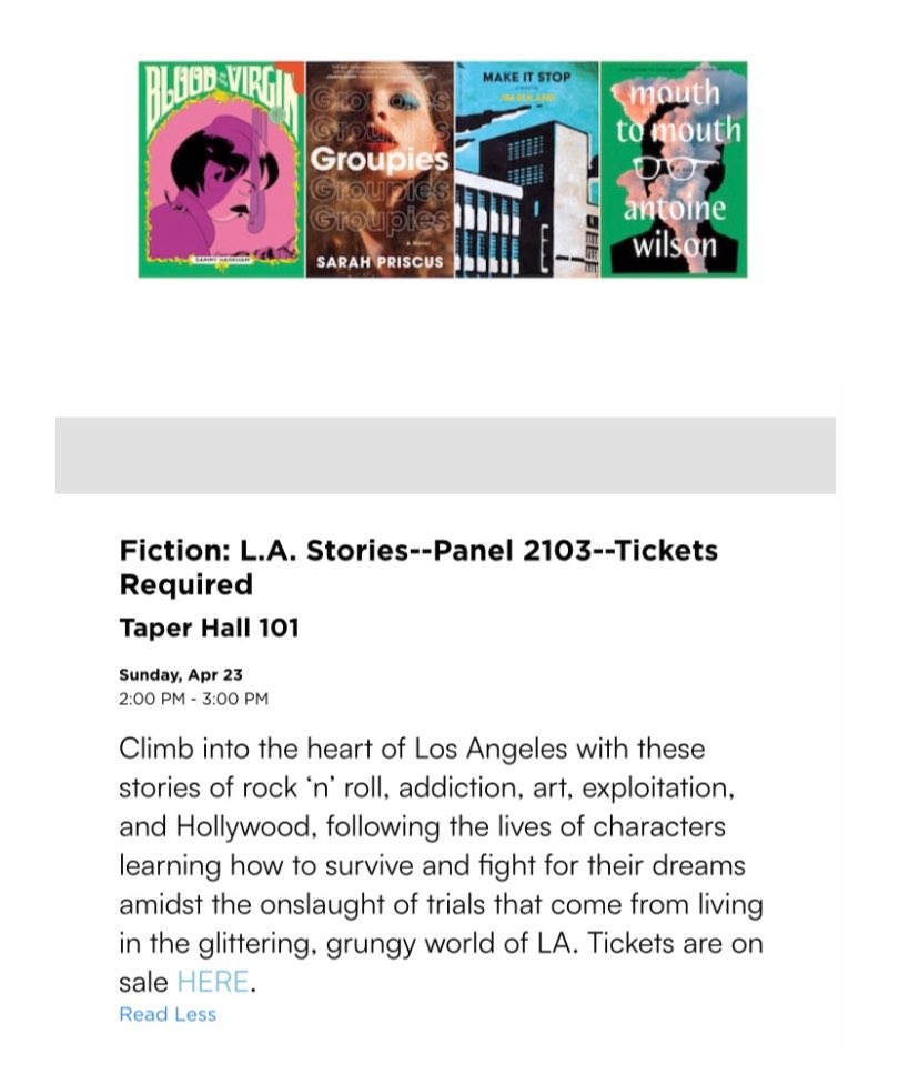 sarah priscus (@sarahpriscus) on Twitter photo Los Angeles—this is going to be a blast! Come hang out with us at 2PM in USC’s Taper Hall 101 at the <a href="/latimesfob/">LA Times Festival of Books</a> 🖤 Los Angeles—this is going to be a blast! Come hang out with us at 2PM in USC’s Taper Hall 101 at the <a href="/latimesfob/">LA Times Festival of Books</a> 🖤