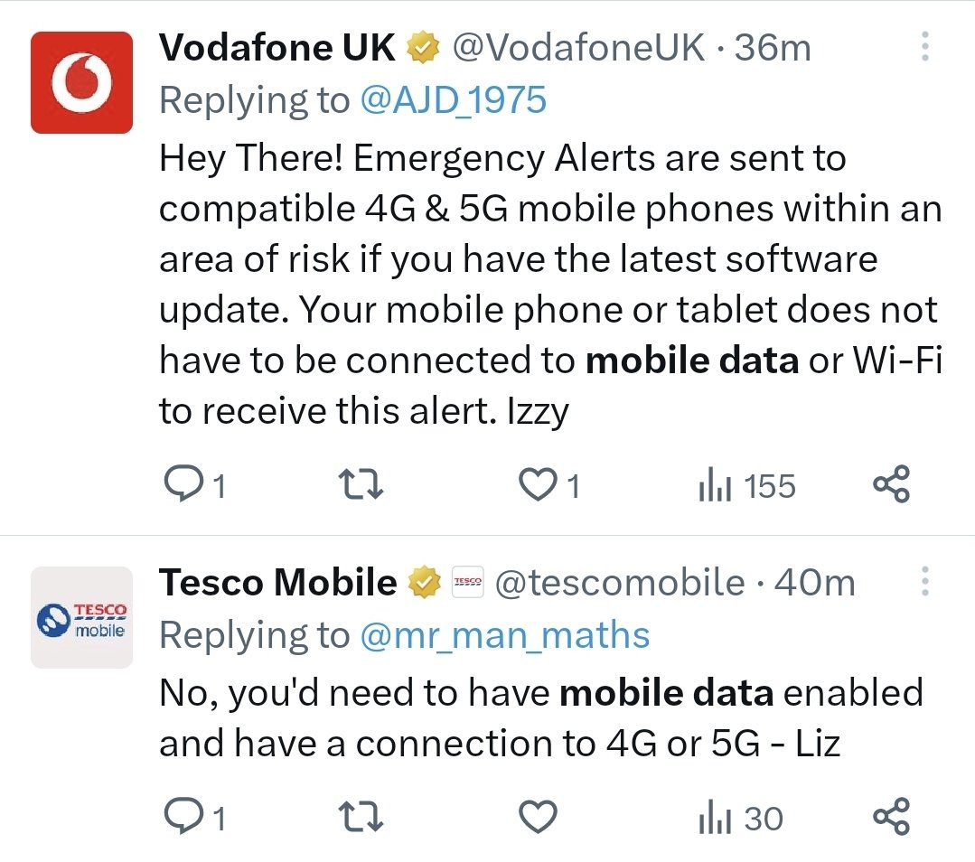... why is this different across the networks? ... surely its important to send to everyone whether they're using mobile data or WiFi ... <a href="/VodafoneUK/">Vodafone UK</a> <a href="/tescomobile/">Tesco Mobile</a>