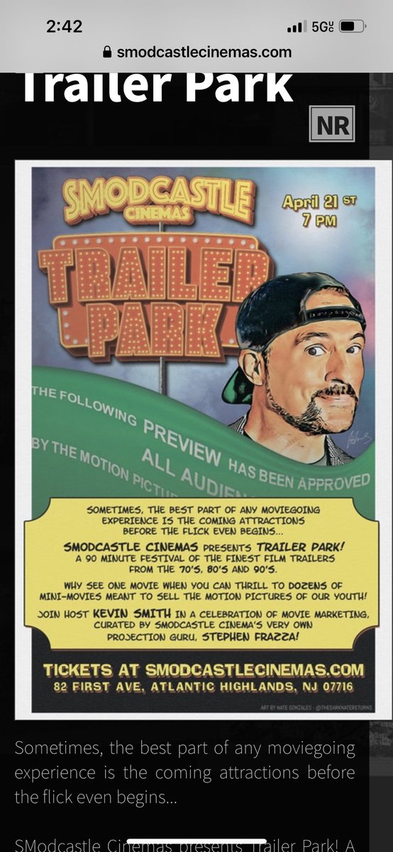 JamesTBonk's tweet photo. @SmodCinemas and @ThatKevinSmith weekend part 2 Trailer Park and #Mooby photo op love this theatre ❤️💙❤️ and all involved in making it run. I’m waiting for a gofundme for assigned seating for special events…take my money!!! @ernieodonnell7 @ArcadePlayerOne @LeeLooMultiprop https://t.co/fmGxqoxGSQ