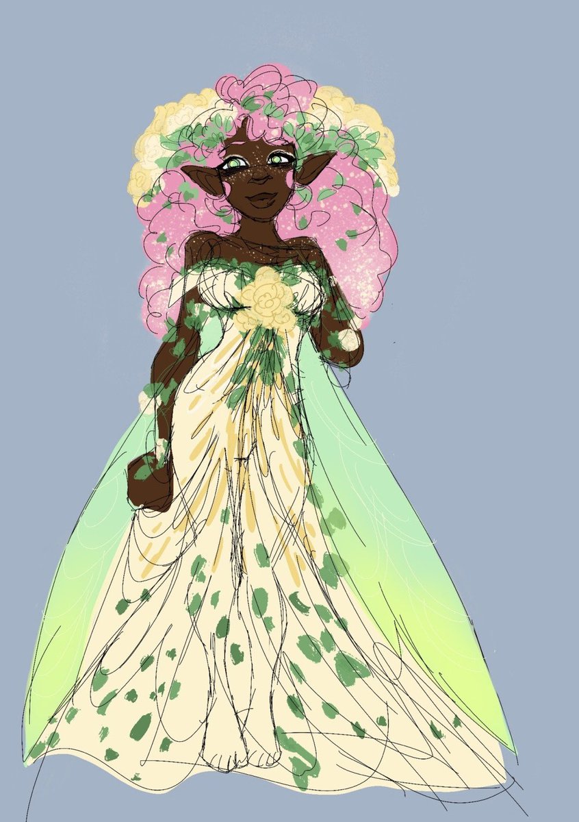 T_Marie60's tweet photo. Rynee’s ancestor and mother of all fire Fae 
I really love this color palette, still need to work on how to draw fairy wings 😅
#faepril #ocs https://t.co/hzIGkU5yIt