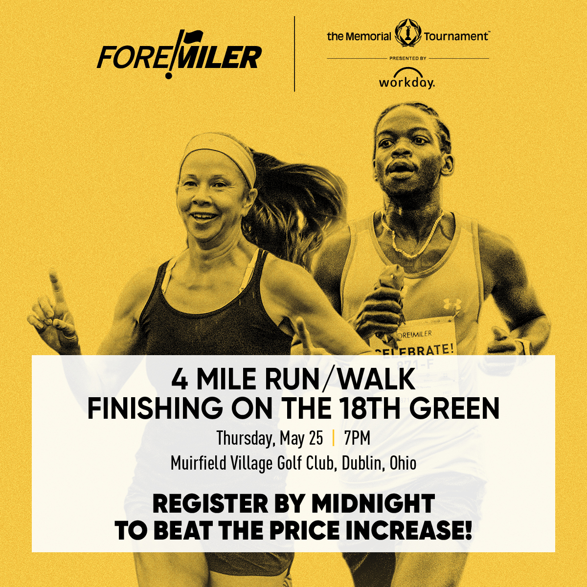 M3S Sports (@m3ssports) on Twitter photo Price increases at MIDNIGHT! Finish on the 18th Green of the <a href="/MemorialGolf/">the Memorial</a> presented by <a href="/workdaysports/">WorkdaySports</a>. The Fore! Miler benefits <a href="/nationwidekids/">Nationwide Children's Hospital</a> and Eat. Learn. Play. Foundation. #ForeMiler
Register at hubs.ly/Q01Ms3Ht0 Price increases at MIDNIGHT! Finish on the 18th Green of the <a href="/MemorialGolf/">the Memorial</a> presented by <a href="/workdaysports/">WorkdaySports</a>. The Fore! Miler benefits <a href="/nationwidekids/">Nationwide Children's Hospital</a> and Eat. Learn. Play. Foundation. #ForeMiler
Register at hubs.ly/Q01Ms3Ht0
