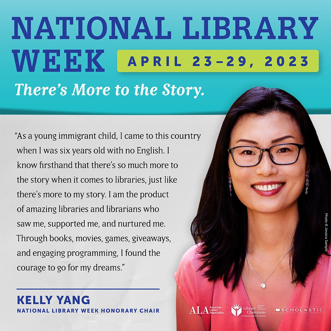 aasl's tweet image. It&apos;s National Library Week - an annual celebration highlighting the valuable role libraries, librarians, and library workers play in transforming lives and strengthening our communities. The theme for 2023 is &quot;There&apos;s More to the Story.&quot; ala.org/nlw #NLW23 #AASLslm
