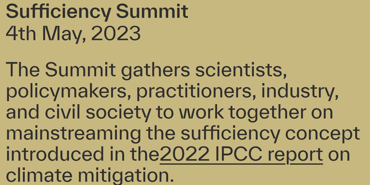 May 4th 2023, SciencePo Paris and online! sufficiencysummit.com