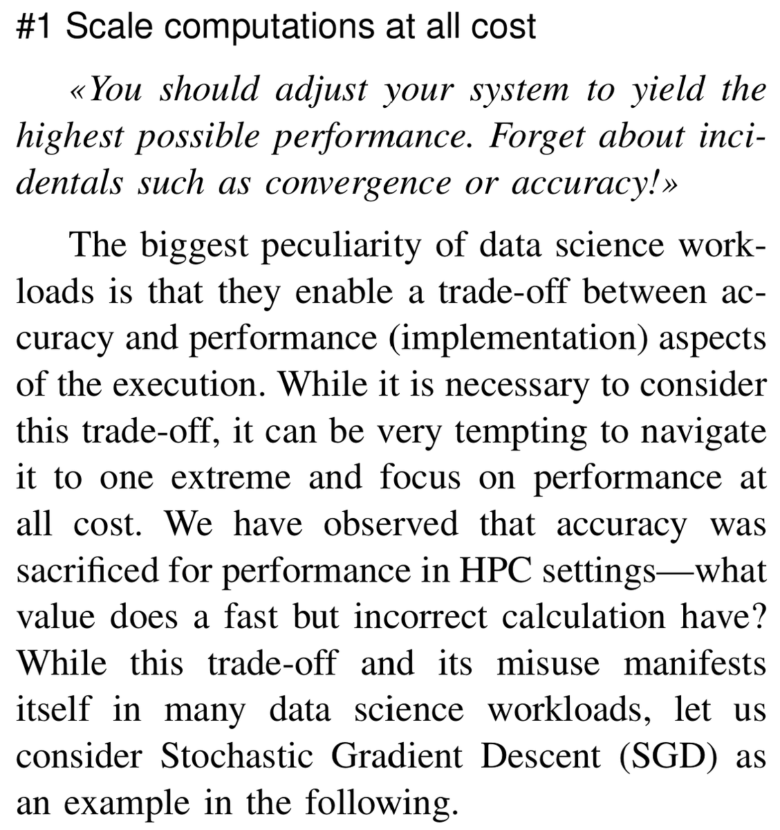 thoefler's tweet photo. #DataScience #HPC #12ways 1: Scale computations at all cost!
Ignore the tradeoff between performance and accuracy when choosing minibatch sizes or pipeline parallelism :-)!
https://t.co/PE0xSqEfK9
The tradeoff between convergence and minibatch sizes is complex.
@acmrep #AI https://t.co/WTFYlUkSwc