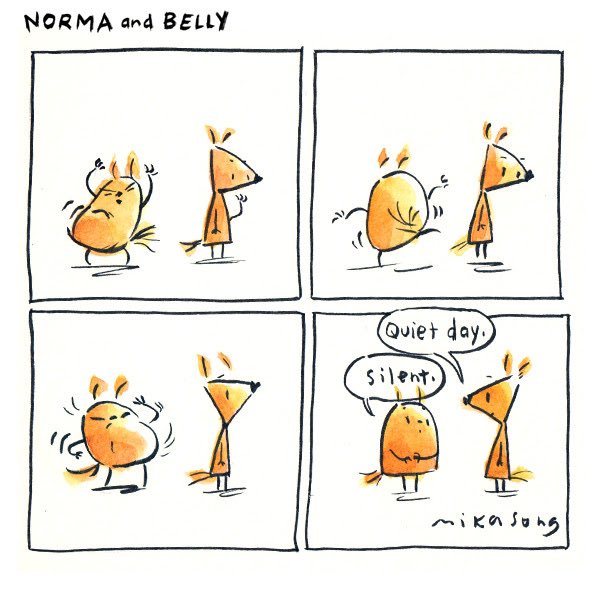 💃🏻🕺💃🏻🕺🤫 Just silent-dancing our way through Sunday!

🎨: <a href="/mikasongdraws/">Mika Song (mee-ka) she/her</a> 

Subscribe at sundayhaha.com