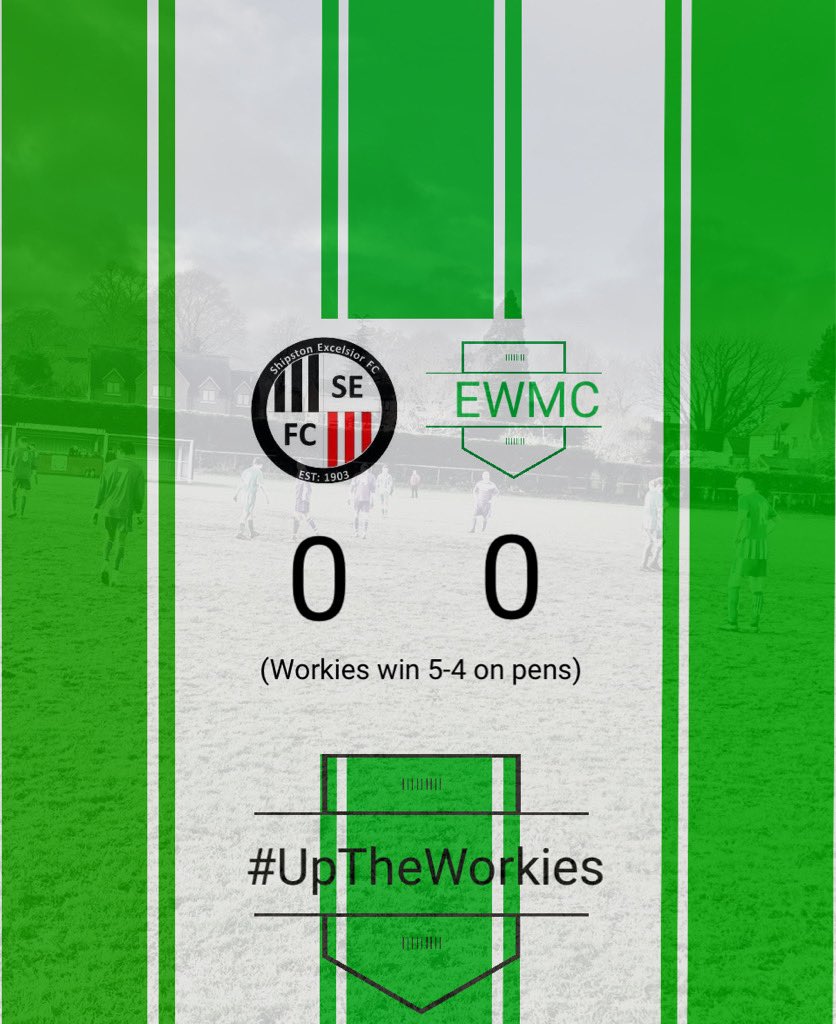 🏆 Workies - Winners 🏆

After an even 90, the game was decided on penalties. 

Full credit to Div 2 side @ShipstonFC, who battled throughout and almost won it at the death. 

#UpTheWorkies