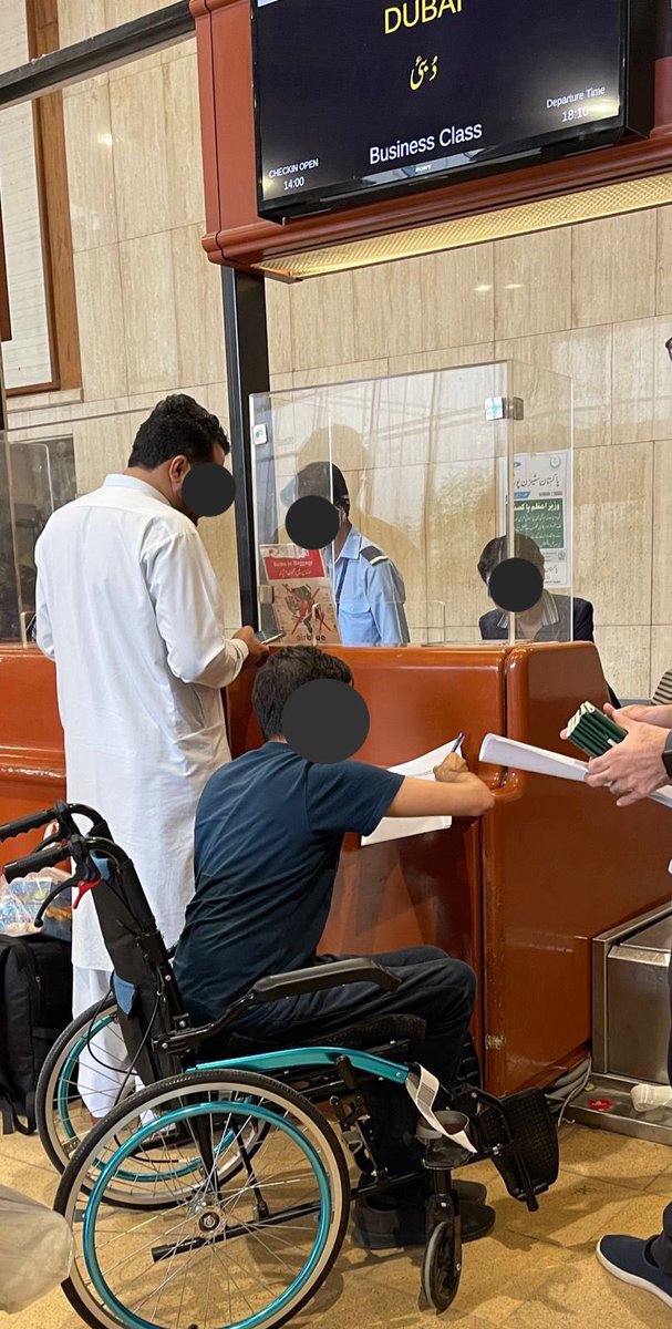 etayyab's tweet image. I am disabled and require a wheelchair for mobility. I was traveling from Karachi to Dubai today and was told at the checkin counter that I had to pay Rs. 13,000 for a wheelchair upon arrival in Dubai. I told them that I had my own, which I can use as long as it’s provided at