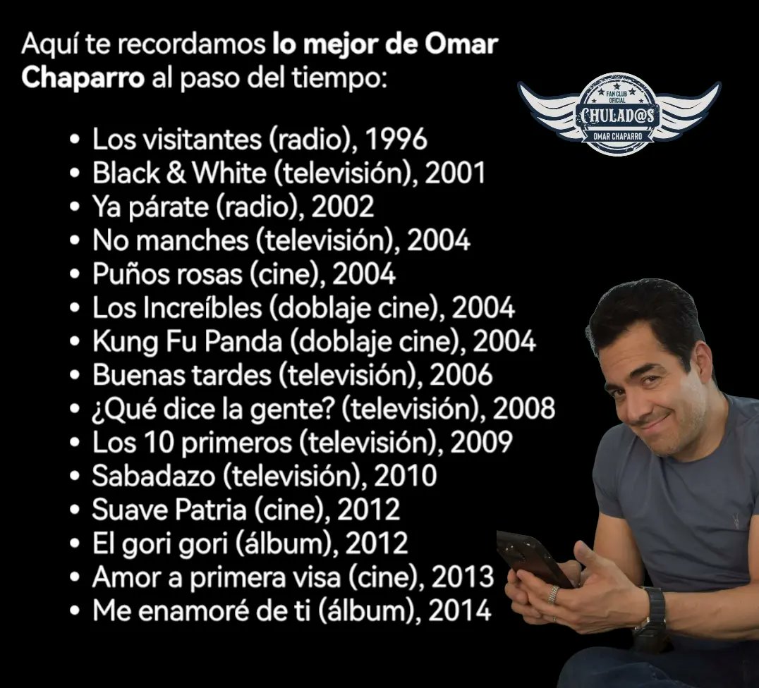 chuladasfansoch's tweet photo. #YoSoyOmarChaparro

Con más de 26 años de carrera artística @omarchaparro nunca para de SORPRENDERNOS..
Y PROXIMAMENTE nos contará,
Quien es Omar Chaparro 🥰 https://t.co/cQgCurQ8ik