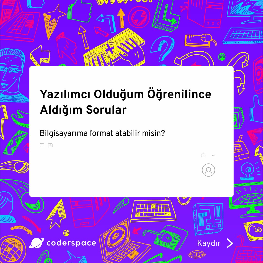 coderspace_io's tweet image. Tweet'e en çok duyduğun soruları bırak. 🤞
#Coderspace #yazılım #programlama #yazılımcı #yazılımmühendisliği