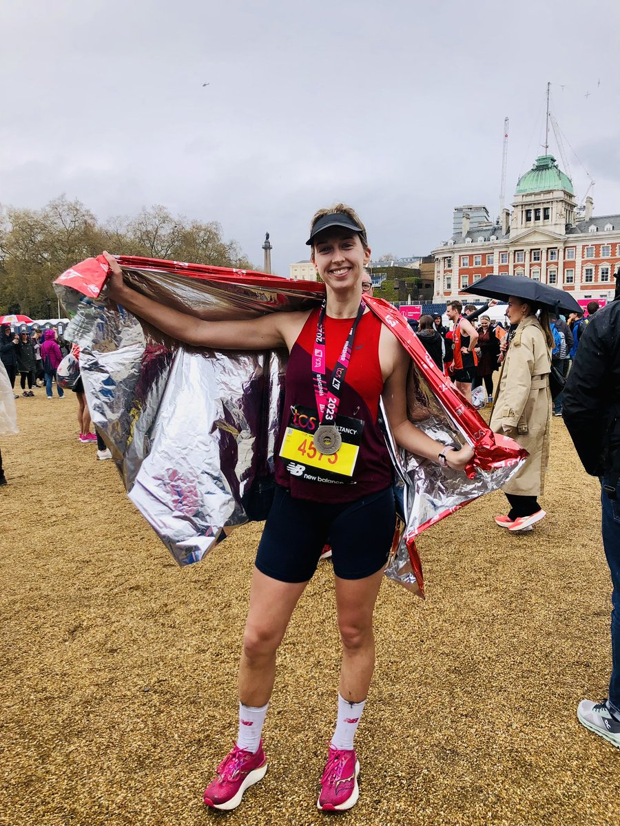 3:07:55, punched it at the beginning and paid the price at the end, always amazing #LondonMarathon #WeRunTogether