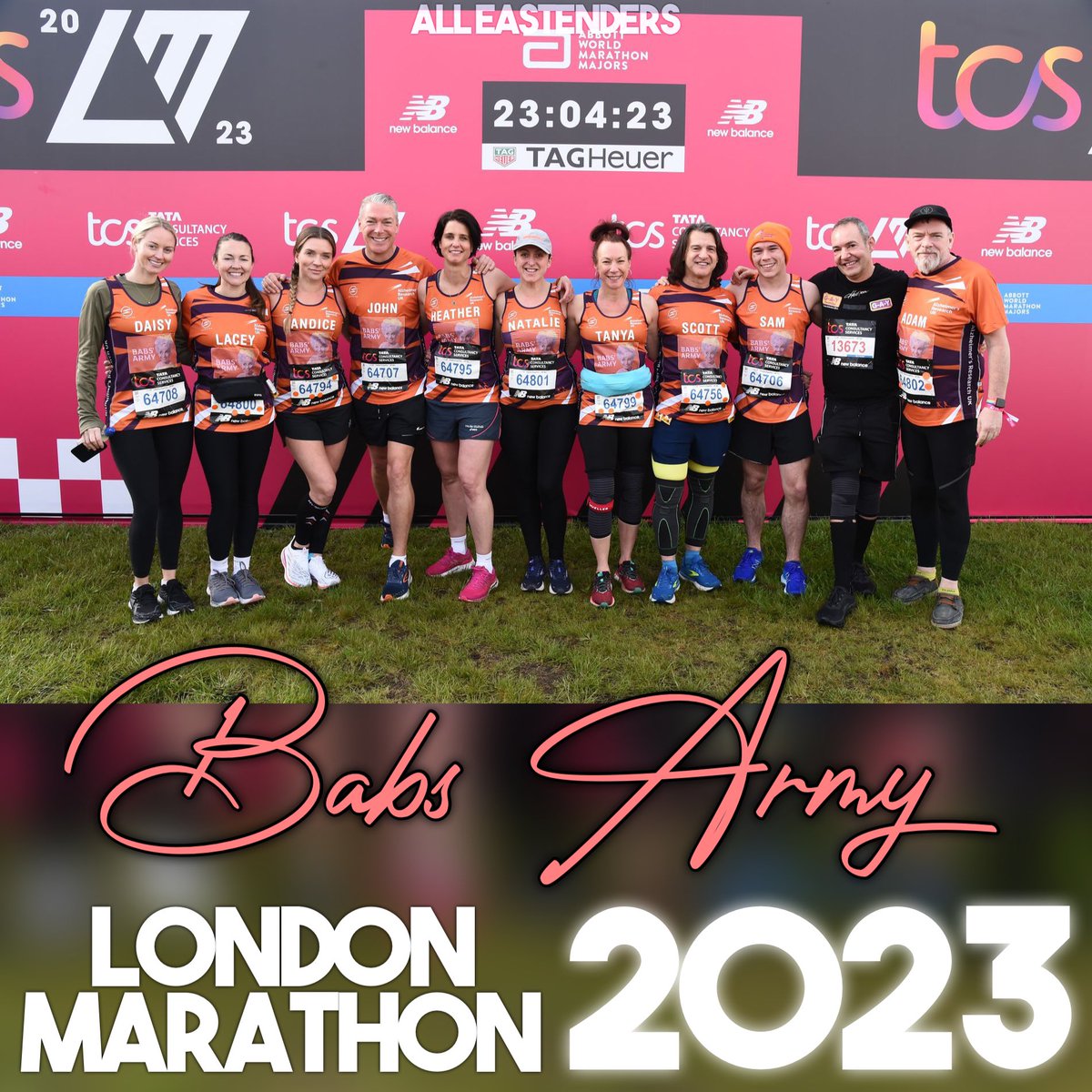 Massive congratulations to everyone in Babs Army for the London Marathon 2023! 👑

Lacey, Heather, Natalie, Tanya, Adam, Scott & everyone else absolutely smashed it for such a brilliant cause! 

Barbara would be so proud. 🤍 

#LondonMarathon2023 #BabsArmy