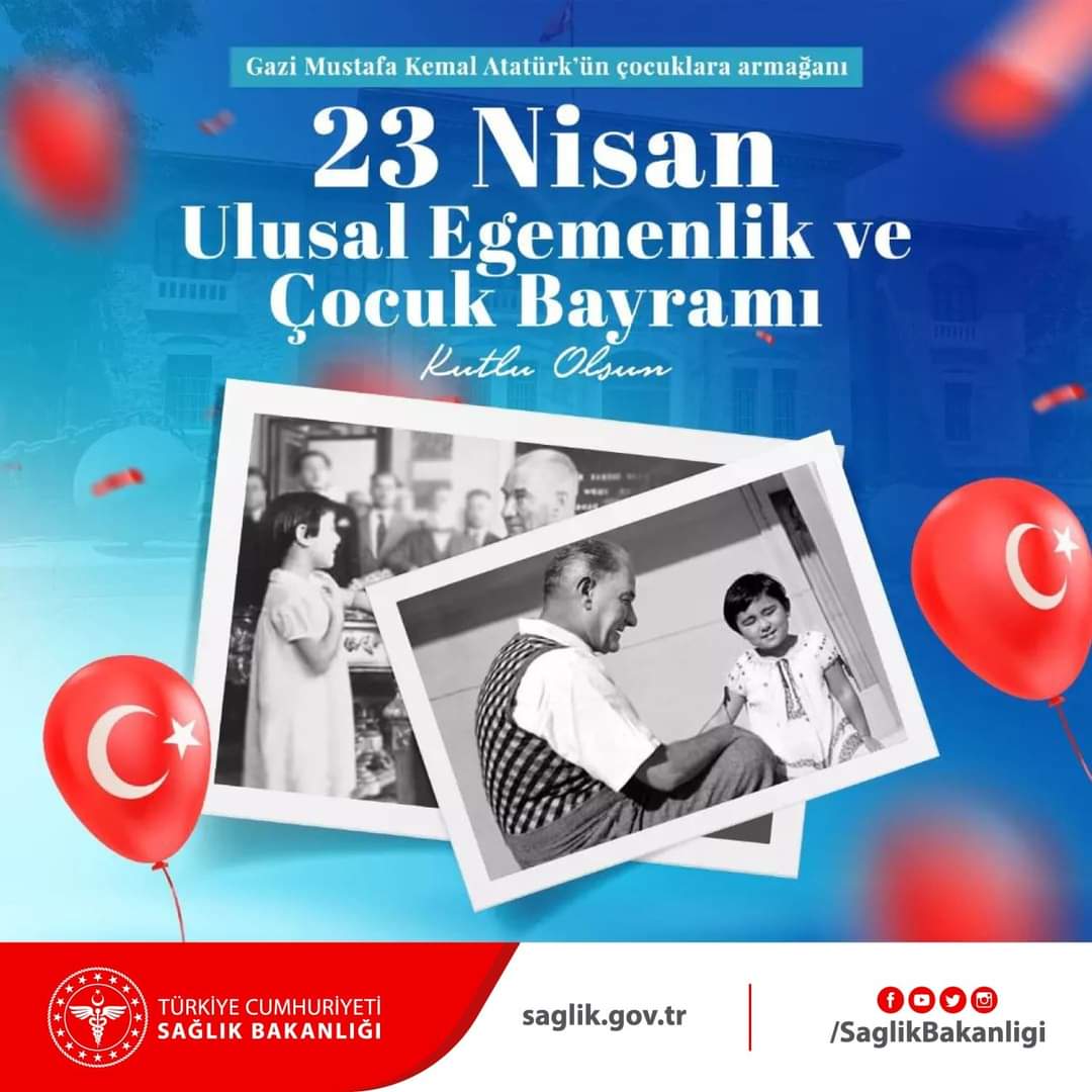 Gazi Mustafa Kemal Atatürk’ün çocuklara armağanı 23 Nisan Ulusal Egemenlik ve Çocuk Bayramı kutlu olsun. #23Nisan