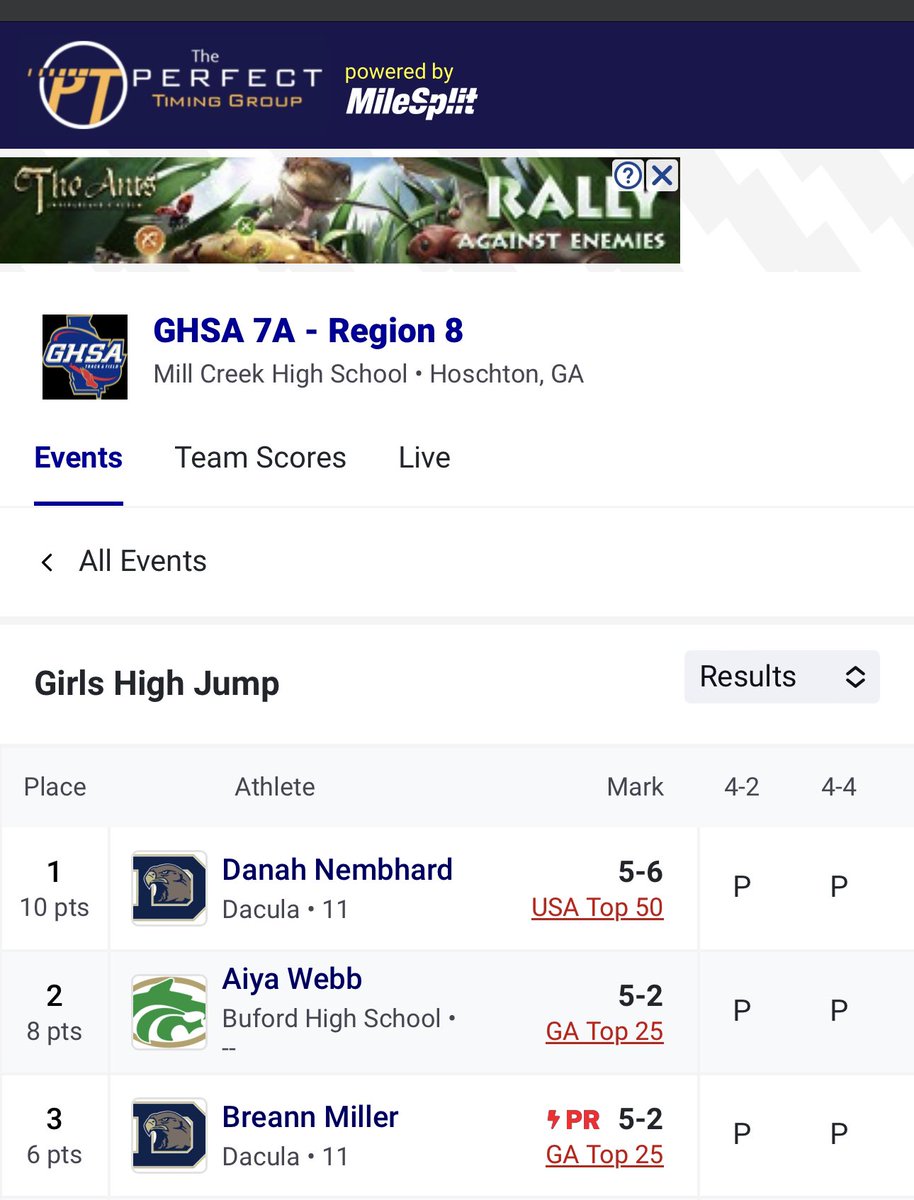 daculatf's tweet photo. 🚨 2023 REGION 8_7A CHAMPION 🚨
2024 ATH, Danah @Danah_Nembhard continues to improve her stock, doubling up on her Championship status in HJ and TJ as the 2023 region 🏆 champion. College coaches make her an offer she can’t refuse. 📲🤳

@CoachE19141 @DaculaAthletics @DaculaHS https://t.co/kG5WCfFAUh