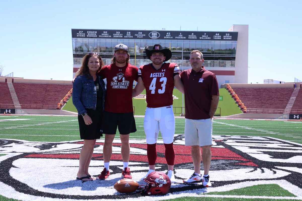 Extremely excited and blessed to commit to New Mexico State University to pursue my graduate degree and play football. Thank you to everyone that has helped me in this process and I can’t wait to get started. #GoAggies @coachkill_fb @coach_connors1