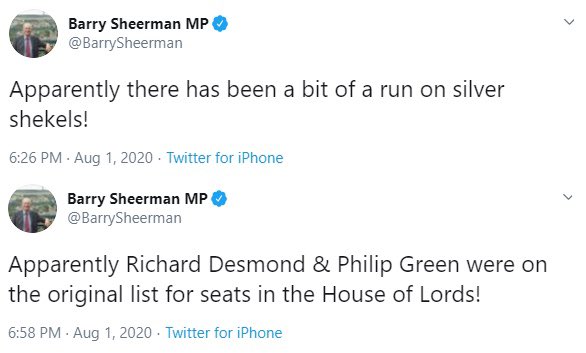 I_amMukhtar's tweet photo. When Barry Sheerman apologised for this 👇🏽 antisemitic tweets, a Labour spokesperson said: "Barry has deleted the tweets and apologised. He deeply regrets the offence caused."

I wonder why Diane Abbott's apology isn't good enough. https://t.co/iEGW6x5khg