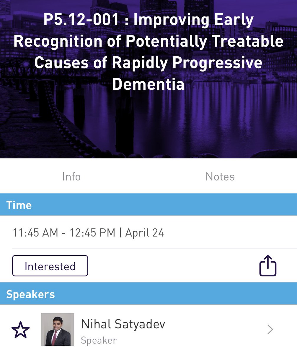nihalsatyadev's tweet photo. Come by tomorrow to Neighborhood 12 to discuss strategies for earlier recognition and treatment of Rapidly Progressive Dementia ( patients who go from baseline to #dementia in 1-2 years 😮😧😦)

#AANAM @AANmember 

@GDay_Neuro @MayoClinicNeuro https://t.co/1y2eyckjt1