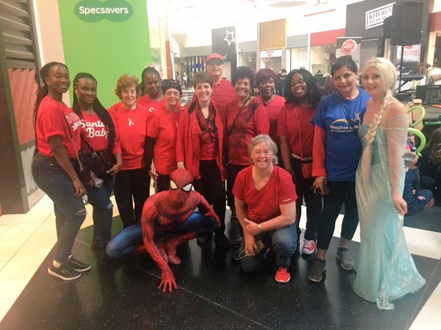 Our Liberal team having fun with Spiderman & Elsa at the 'Walk for Cancer Care' at Vaughan Mills Mall this morning, while also raising funds for Cancer Care at the Vaughan Hospital. @KingVaughanFLA @KingVaughan_PLA