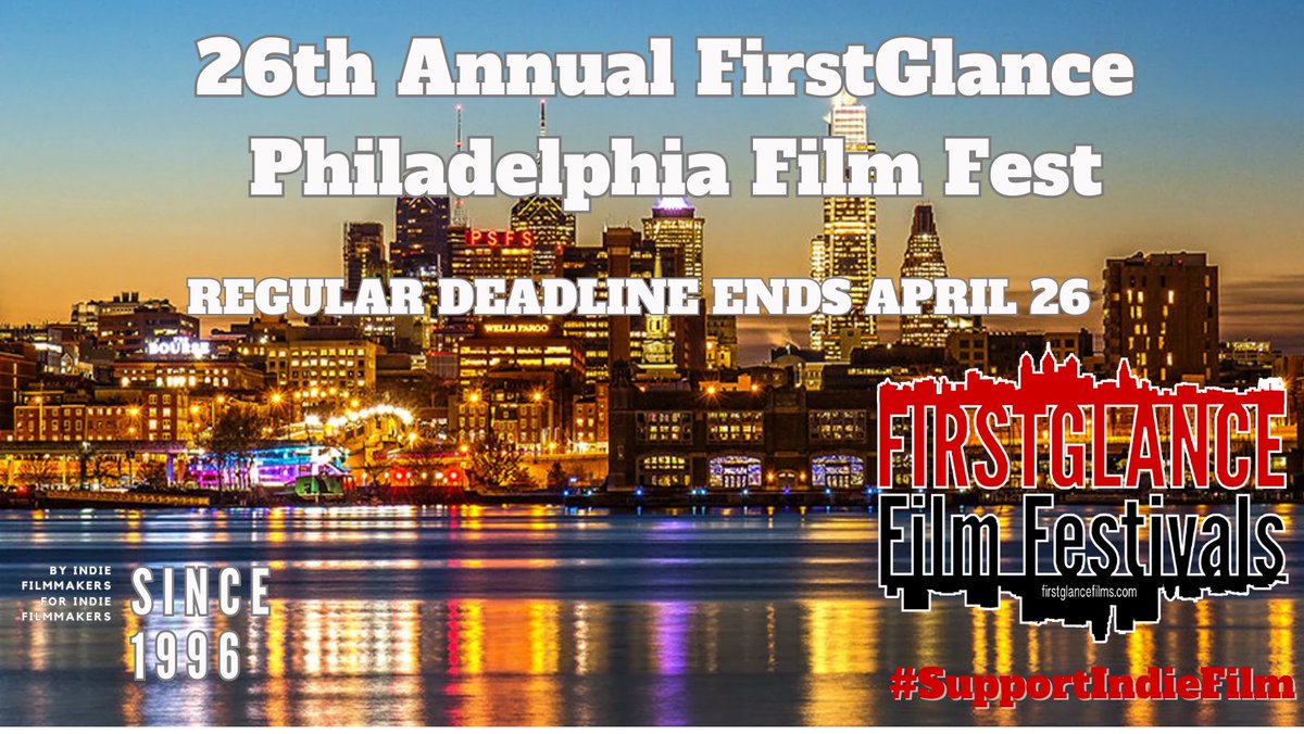 3 days to SAVE! 
26th <a href="/FirstGlanceFilm/">FirstGlance Film Festivals- Checkmark since 2019</a> #Philadelphia #FilmFestival #Horror 
#Scifi 
#drama
#comedy
Submit-bit.ly/FGFFCFE
Philly's #indiefilm #filmfest since 1996! #SupportIndieFilm #FilmTwitter #FGLA262