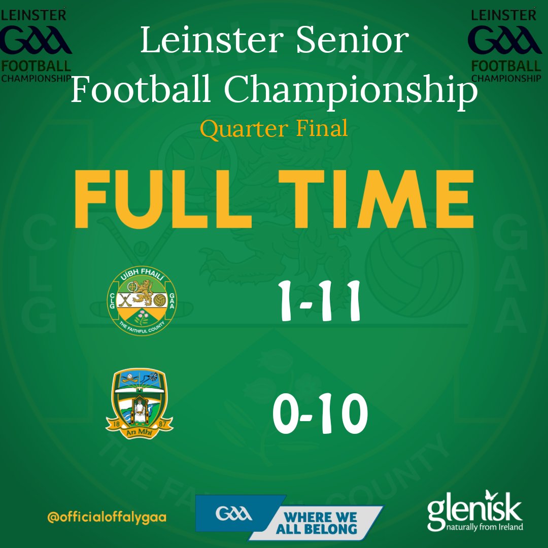 Offaly_GAA's tweet image. Full Time in @Glenisk O'Connor Park. Magical win. Fully committed performance by a hard working team. Well done Lads. 

Up the Faithful