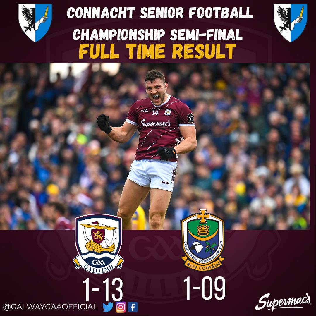 Galway_GAA's tweet photo. Full time in Dr Hyde Park 

Well done lads 👊

#gaillimhabú 
#riseofthetribes https://t.co/ivQLTHNpGA