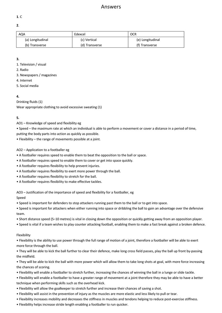 SPH_PE's tweet image. Day 6

AQA GCSE PE Revision - 5 a day questions! 

...Answers on the second picture #AQAGCSEPE #Revision