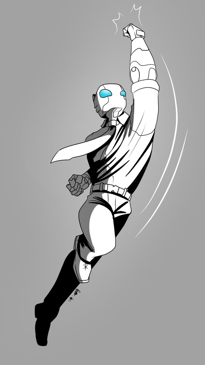 SamCrowBlack's tweet photo. Quick Atomic Robo doodle while drinking coffee #AtomicRobo https://t.co/Az2V0CVIVo