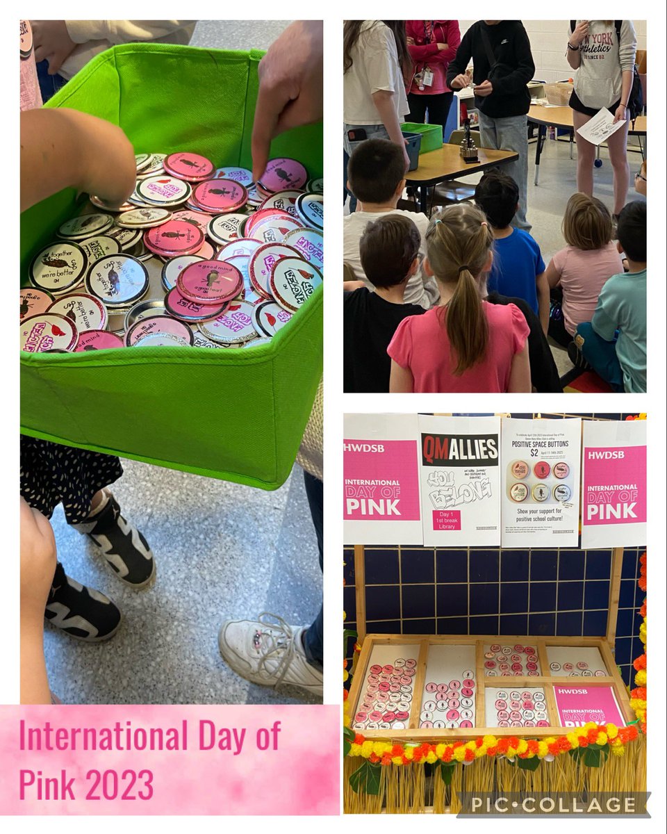 At #imaginarium knew we were making buttons for <a href="/dayofpink/">Day of Pink official</a> but we didn’t know we’d also be learning about entrepreneurship, financial literacy, public speaking and media literacy skills! <a href="/QueenMaryHwdsb/">Queen Mary School HWDSB</a>