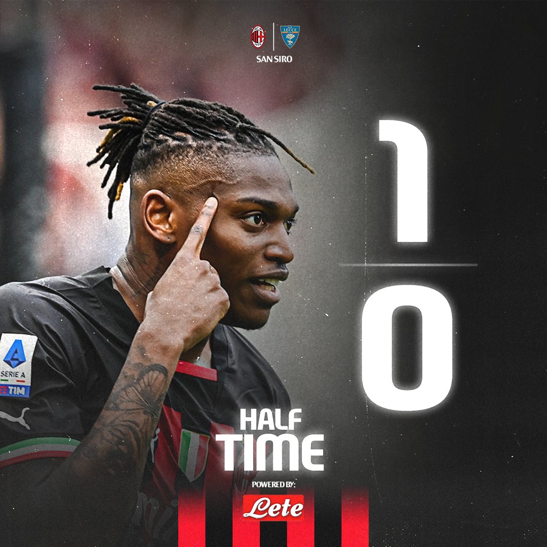 acmilan's tweet photo. In the lead thanks to Leão 💪

#MilanLecce #SempreMilan @Acqua_Lete https://t.co/ZexkFBdjZc