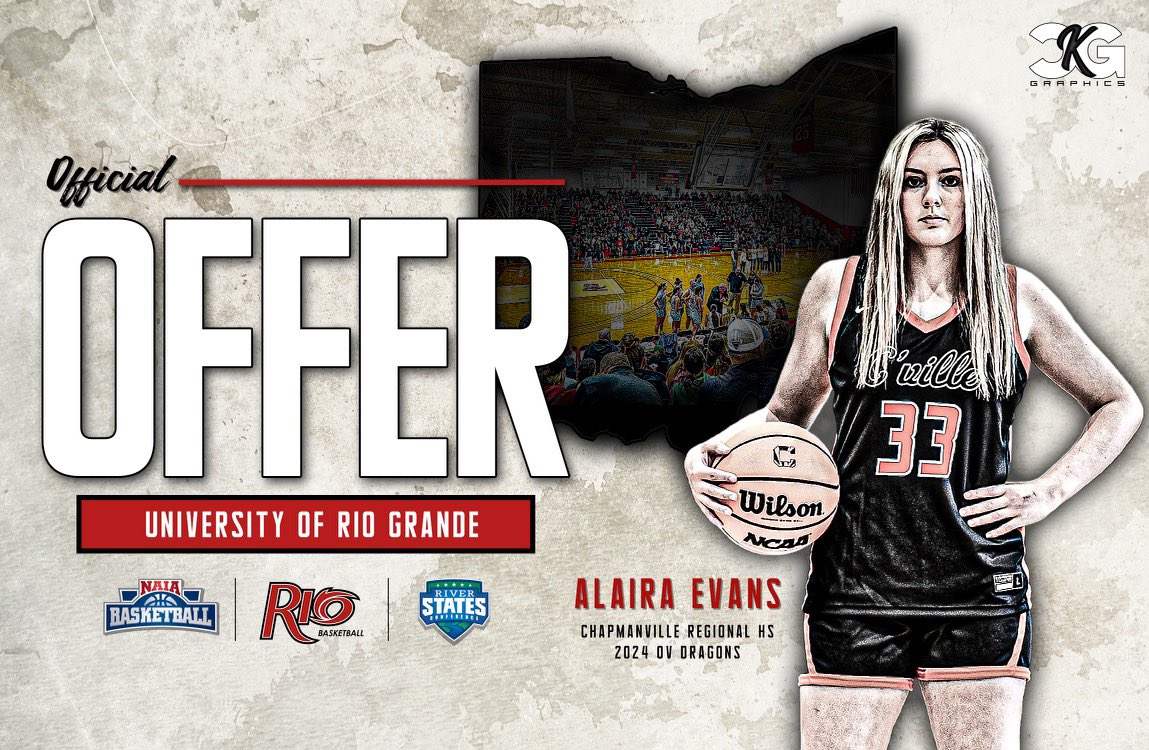 I am very blessed and thankful to receive an offer to play at <a href="/RIOWBB/">University of Rio Grande Women’s Basketball</a>  Thank you <a href="/RioCoachBias/">Brandon B. Bias</a> and Coach Smalley for this opportunity! <a href="/CRHSLadyTigers/">CRHS Lady Tigers Basketball</a> <a href="/lady_dragons/">ladydragonbasketball</a> @PGH_WVirginia