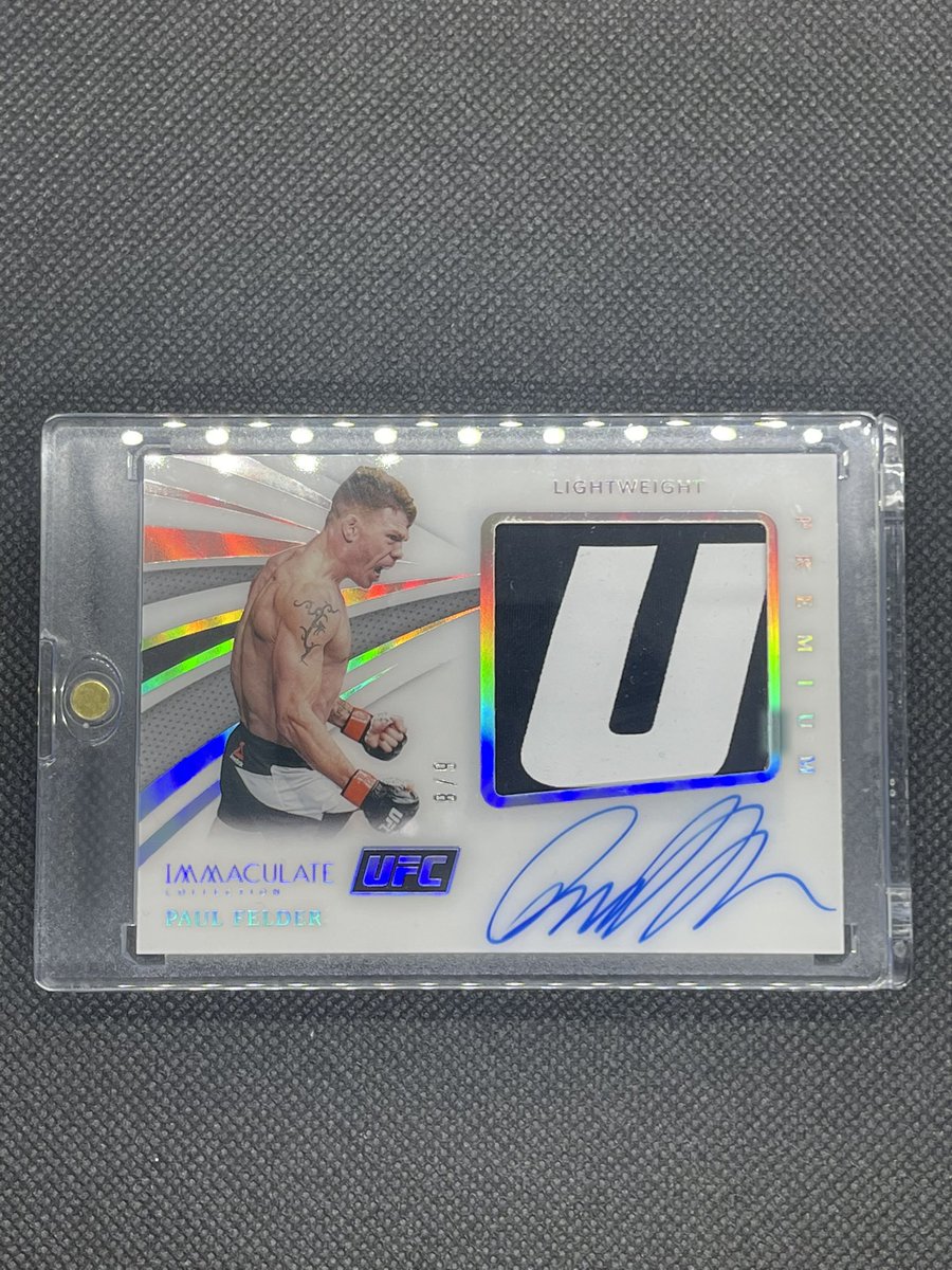 #PSS PAUL FELDER 

2021 Panini UFC Immaculate
Acetate On Card Auto (6/8)

$100 OBO 

Last one sold for $125 https://t.co/qQYdQZUv8O