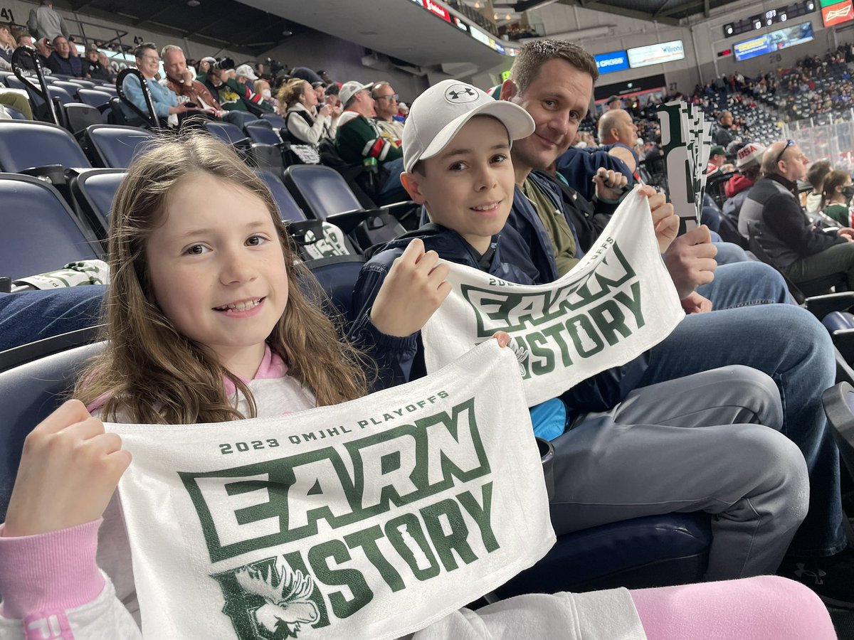 rjverran's tweet photo. In Moose Country to see the Moose take Moncton out of the playoffs! Go Moose!!! #GoMooseGo https://t.co/4zn8nC6YDz