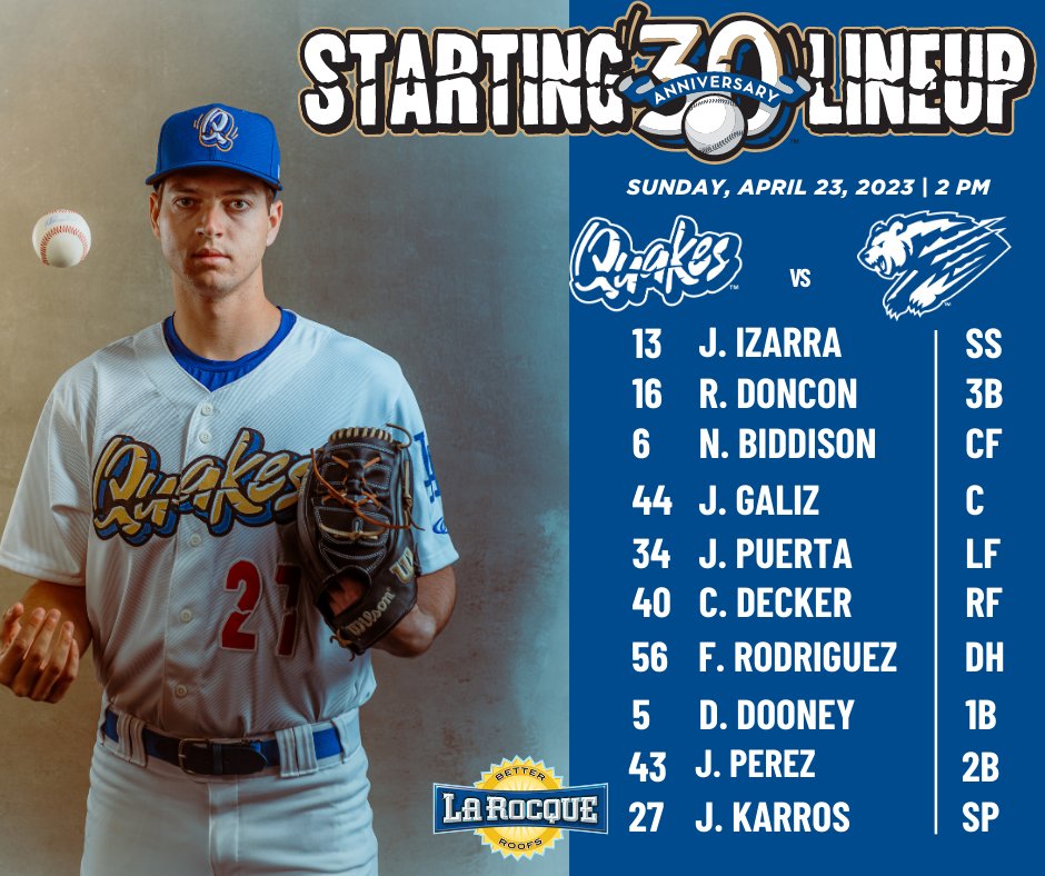 Today's starting lineup!