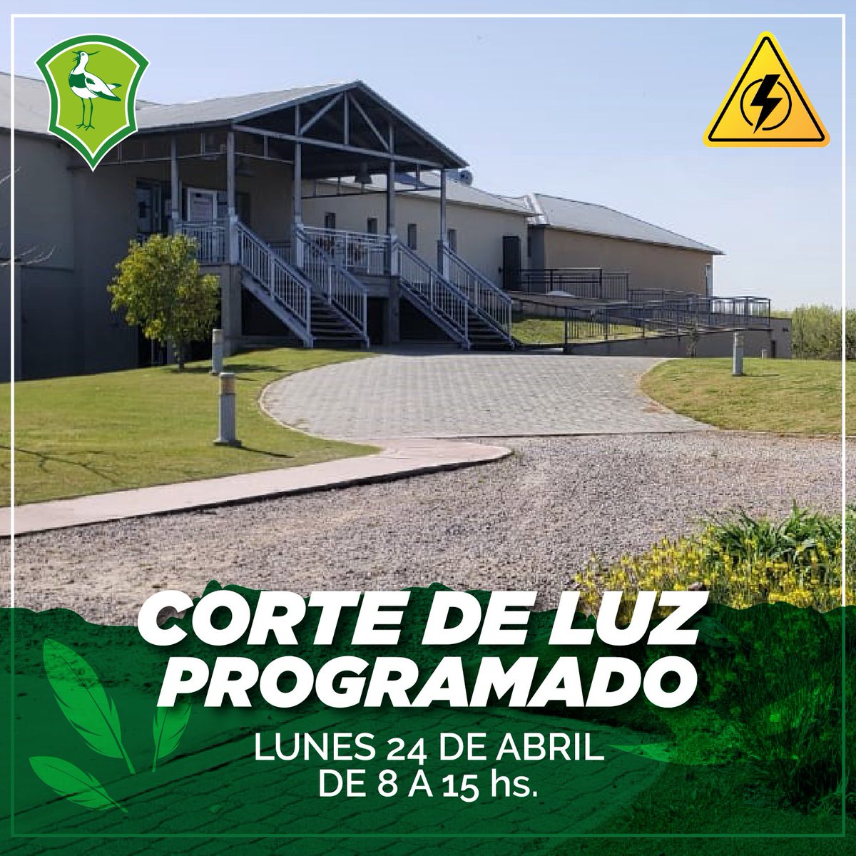 ClubStaBarbara's tweet photo. EL CLUB ESTARÁ ABIERTO CON SERVICIO LIMITADO DURANTE EL CORTE
🕗 LUNES 24 DE ABRIL DE 8 A 15 hs.

* La Pileta permanecerá cerrada.
* No habrá agua en baños y vestuarios.
* No se podrán usar las cintas en el gimnasio.
* Servicio limitado en restaurante.
* No habrá internet. https://t.co/AULQyTMRwA