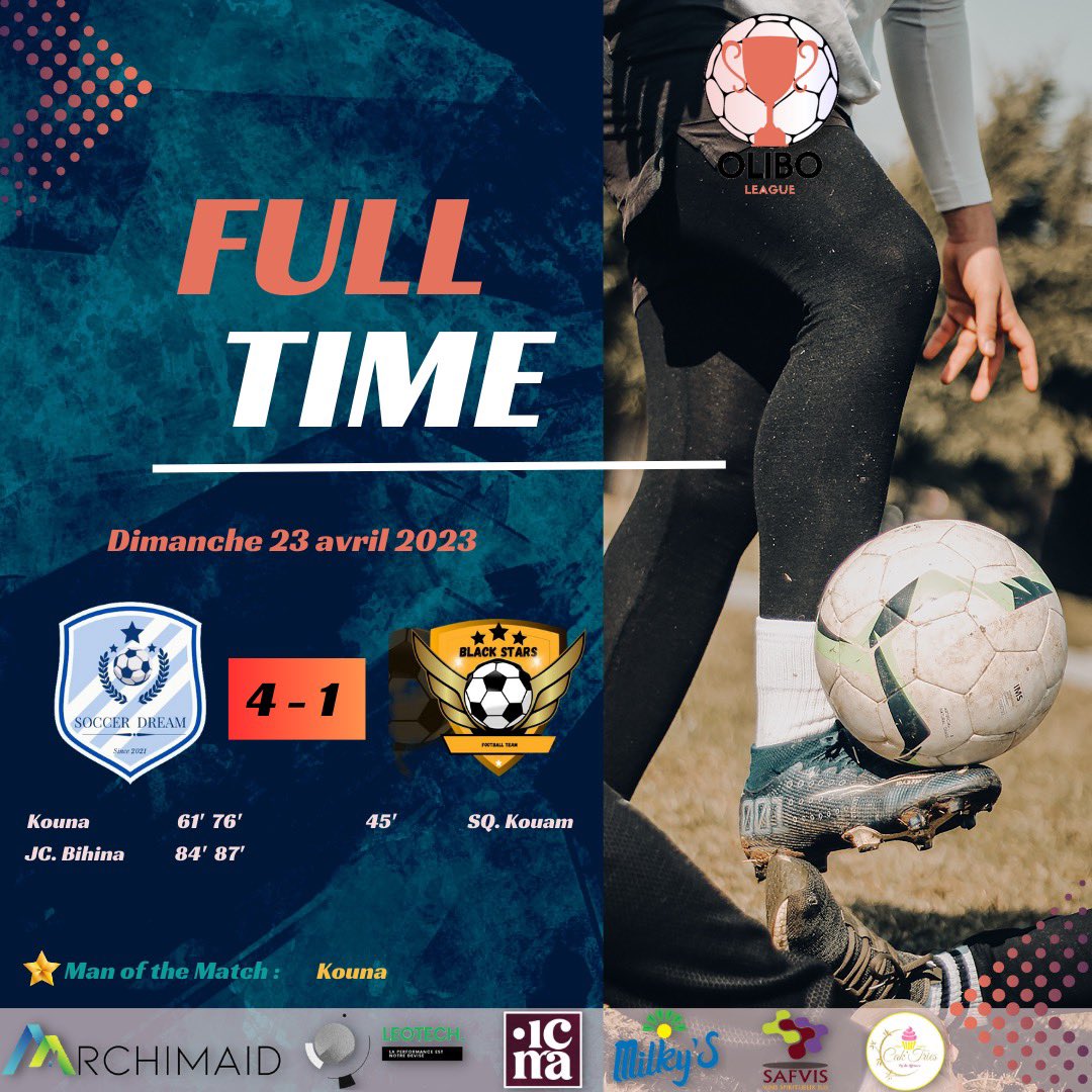 Oliboleague's tweet photo. Le SOCCER DREAM poursuit sa série et écrase le  @237blackstar. 4 matchs et 4 victoires. Solide leader du championnat.
Les étoiles noires du @237blackstar ont été exécrables. Une seule victoire en 4 rencontres. https://t.co/49E5j5uGUe