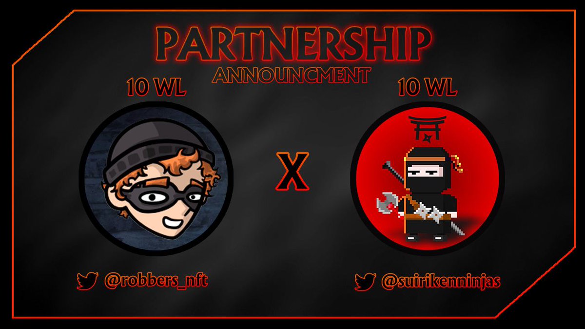 Robbers_NFT's tweet image. We are proud to announce our partnership with @Suirikenninjas 🥷
 
🎉we will giveaway:
💰10.000 RB$ TOKENS (10 winners🏆)
🎁10 WL - @Robbers_NFT 
🎁10 WL - @Suirikenninjas 

To Enter:
Follow @Robbers_NFT &amp;amp; @Suirikenninjas 
RT, Like❤️
tag 3 friends and drop your Discord ID

72h⏰