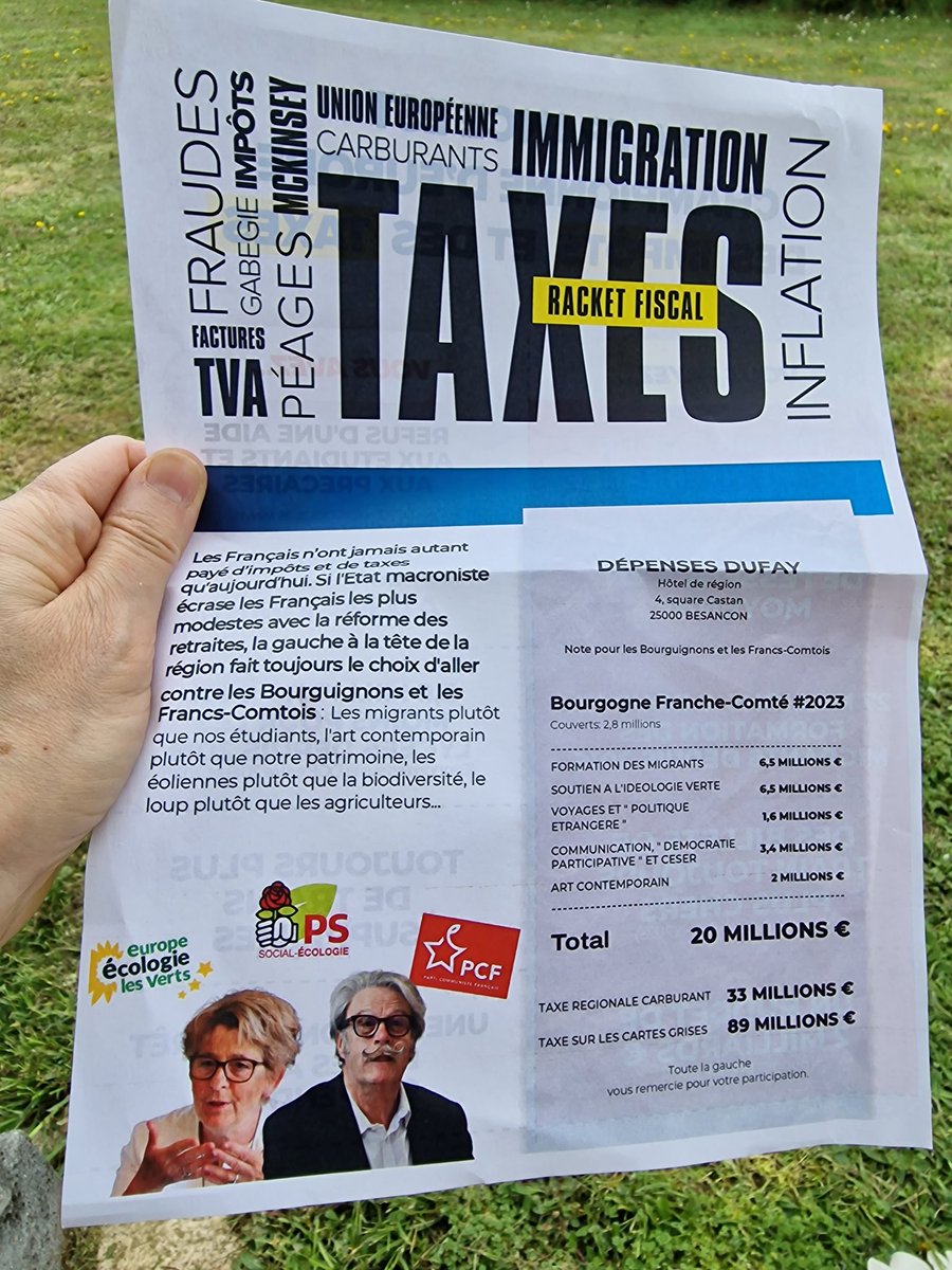 GrabyValerie's tweet photo. 📪 Boitage dominical avec nos amis @Rassemblement70 ,sur le secteur de #Gy #Marnay pour informer nos concitoyens région Bourgogne-Franche-Comté 👉 #OuPasseNotreArgent https://t.co/QjQ53O4dQW