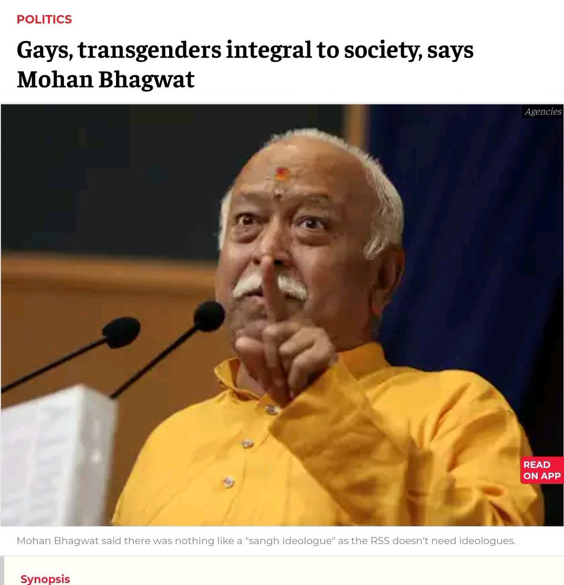 Bhivansam's tweet photo. Mohan Bhagwat just wants to come out of the closet and that's why he's preparing grounds for it🤣🤣 https://t.co/Mt42NmHlIW