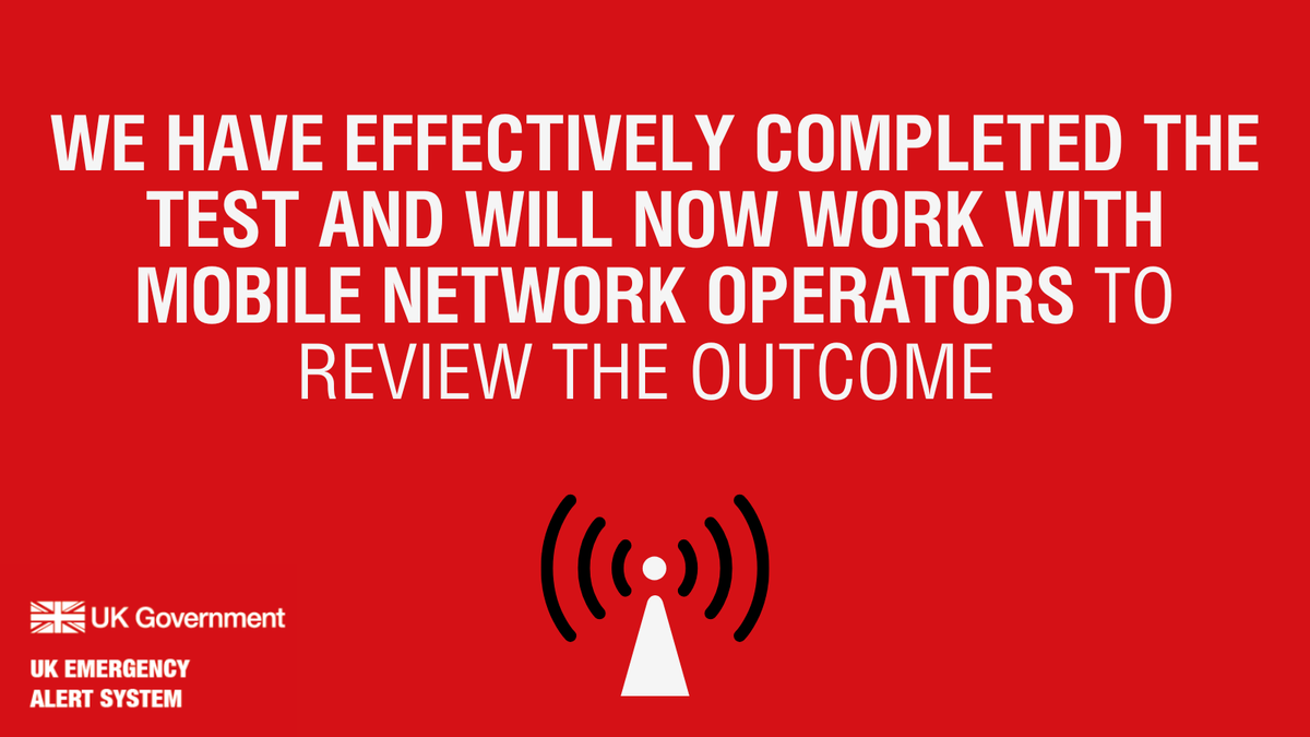 🚨 We have effectively completed the test and will now work with mobile network operators to review the outcome